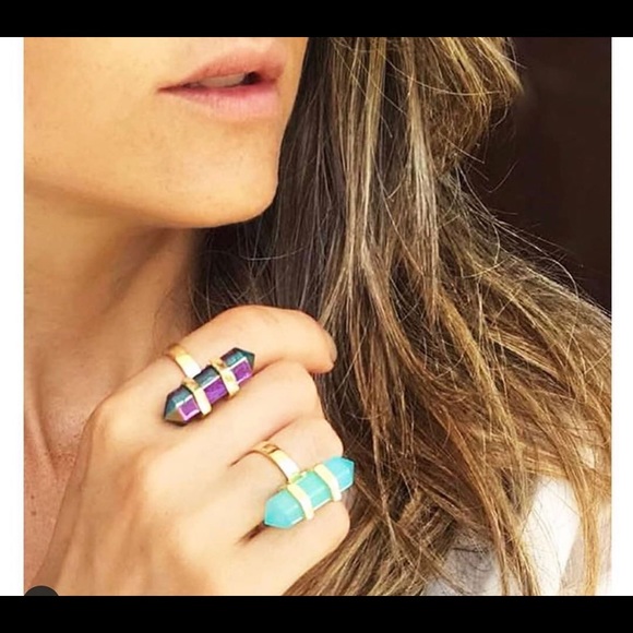 Multicolor natural stone 18k gold plated - Picture 5 of 6